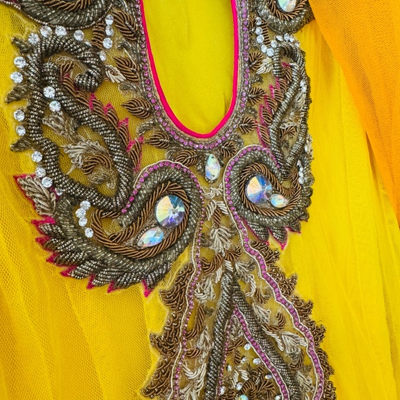 Designer Pam Mehta Anarkali yellow/Orange suit salwar  Pernia's pop up shop - Picture 3 of 7